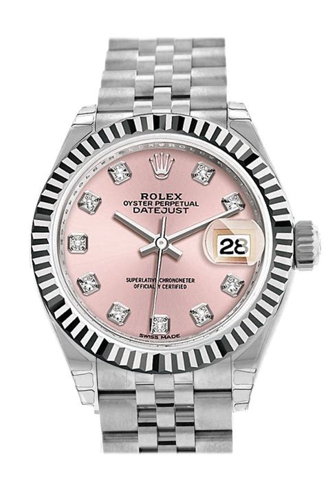 rolex 28mm pink|rolex datejust 28 diamond bezel.